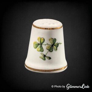 VTG Royal Tara Three Leaf Clover Irish Fine Bone China Galway Ireland Thimble